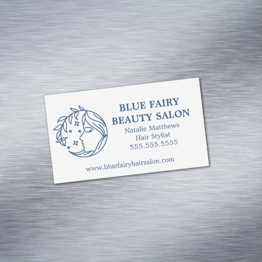Hemelse Schoonheid Kapsalon Spa Blauw Magnetisch Visitekaartje (Voorbeeld)