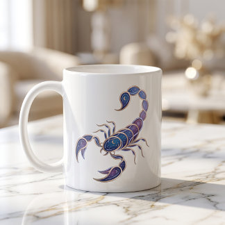Hemelse Schorpioen Mok Goud & Blauwe Lijn Kunst