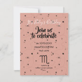 hemelse Schorpioen oud roos sterren verjaardagsuit (Voorkant)