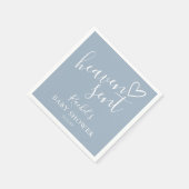 Hemelse Script Stof Blauw Jongens Baby Shower Servet (Hoek)
