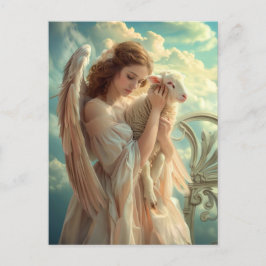 Hemelse Sereniteit Vrouw Engel met Lam Briefkaart