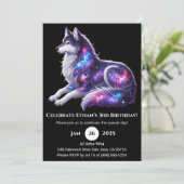 Hemelse Slaande Wolf Verjaardagsuitnodiging Kaart (Staand voorkant)