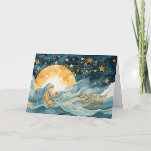 Hemelse Slaap Kerstmis Kaart (Voorkant)