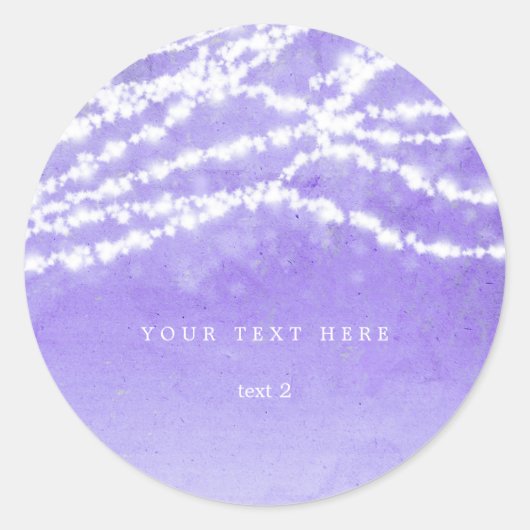 Hemelse slingerlichtjes paarse rustieke stickers (Voorkant)