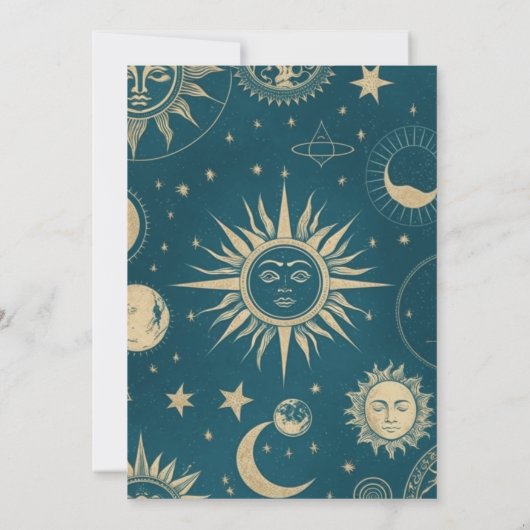 Hemelse Smaragd Gouden Halve Maan Kaart (Achterkant)