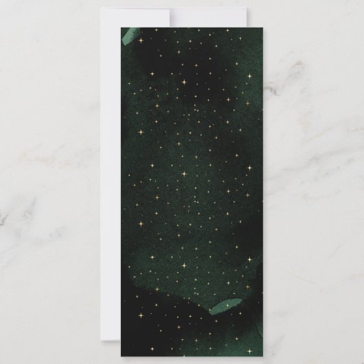 Hemelse Smaragd Gouden Maan Bruiloft Menu Kaart (Achterkant)