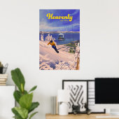 Hemelse Sneeuwboarden Reisposter Poster (Thuiskantoor)