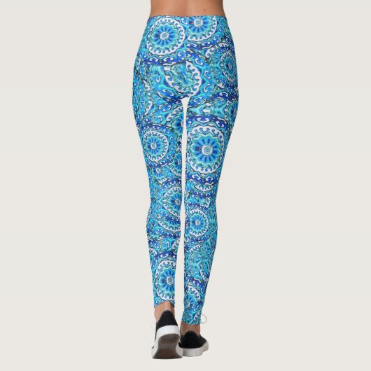 Hemelse spiralen Mandala Patroon Leggings (Achterkant)