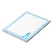 Hemelse Sprookjesprinses & Witte Bloemen op Lined Notitieblok (Linkerzijde)