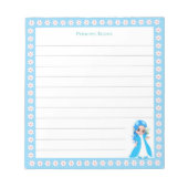 Hemelse Sprookjesprinses & Witte Bloemen op Lined Notitieblok (Voorkant)