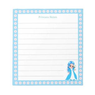 Hemelse Sprookjesprinses & Witte Bloemen op Lined Notitieblok