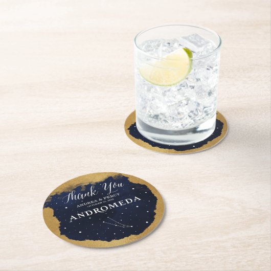 Hemelse Starnacht Sterrenbeeld Andromeda Ronde Kartonnen Onderzetter (Insitu)