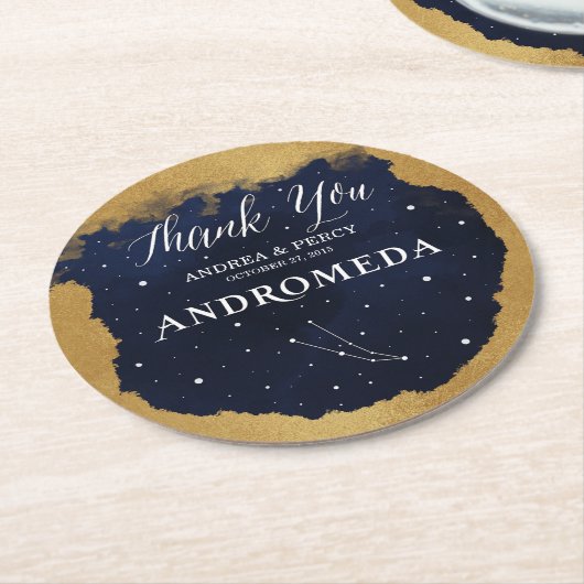 Hemelse Starnacht Sterrenbeeld Andromeda Ronde Kartonnen Onderzetter (Gebogen)