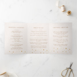  hemelse ster maan gevouwen bruiloft programma