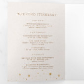 hemelse ster maan gevouwen bruiloft programma (Binnenzijde eerst)