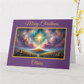 Hemelse Ster van Bethlehem Kerst Kaart (Gele Bloem)