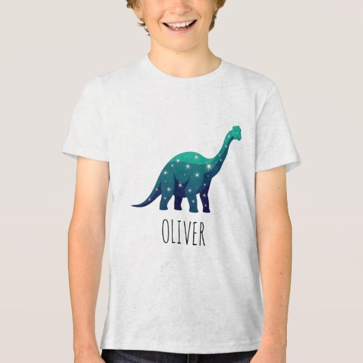 Hemelse Sterren Brachiosaurus – Magische Dinosauru Tri-Blend Shirt (Voorkant)