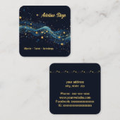 Hemelse sterren in goud op blauw vierkante visitekaartje (Voorkant / Achterkant)