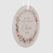 Hemelse Sterren Maan Baby 1e Eerste Kerstdag Ornament (voorkant)