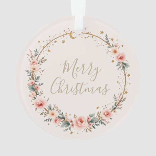 Hemelse Sterren Maan Baby 1e Eerste Kerstdag Ornament (achterkant)