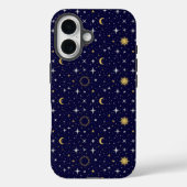 Hemelse sterren maan zon blauw goud wit trendy Case-Mate iPhone case (Achterkant)