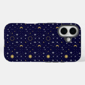 Hemelse sterren maan zon blauw goud wit trendy Case-Mate iPhone case (Achterkant (horizontaal))