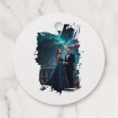 Hemelse sterren | Marineblauw/Goud Huwelijk Bedankjes Labels (Achterkant)