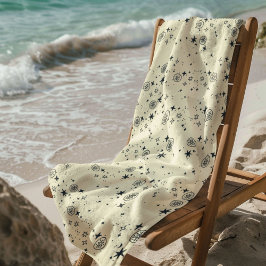 Hemelse sterren Naadloos patroon Strandlaken