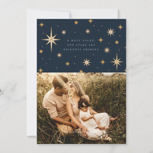 Hemelse Sterren O Heilige Nacht Fotokaart Kaart (Voorkant)