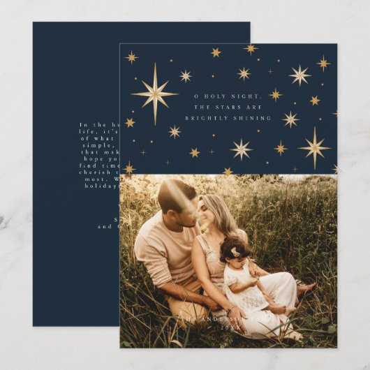 Hemelse Sterren O Heilige Nacht Fotokaart Kaart (Voorkant / Achterkant)