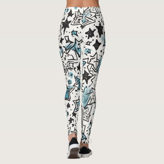 Hemelse sterren print leggings (Achterkant)