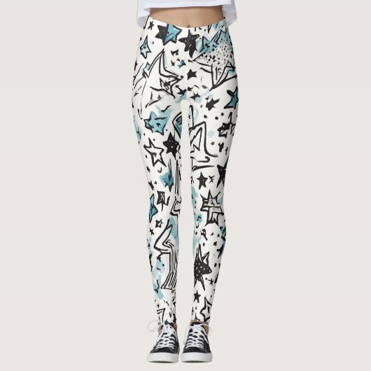 Hemelse sterren print leggings (Voorkant)
