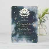 Hemelse Sterren Witte Lotus Sky Quinceanera Kaart (Staand voorkant)