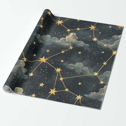Hemelse Sterrenbeeld Patroon (1) Cadeaupapier (Uitgerold)