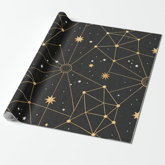 Hemelse Sterrenbeeld Patroon (3) Cadeaupapier (Uitgerold)