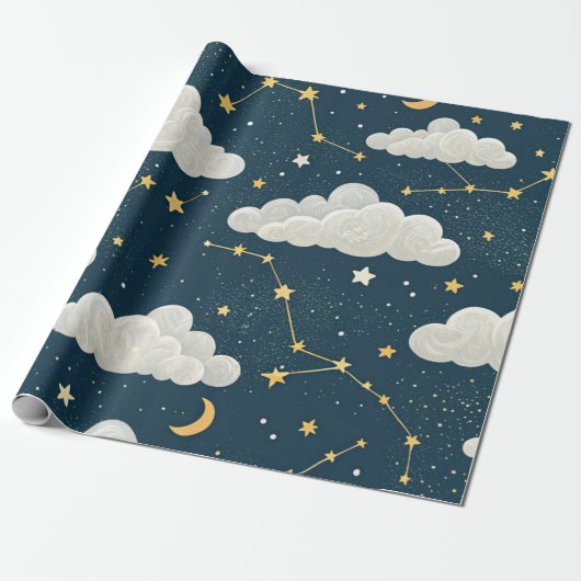 Hemelse Sterrenbeeld Patroon (6) Cadeaupapier (Uitgerold)
