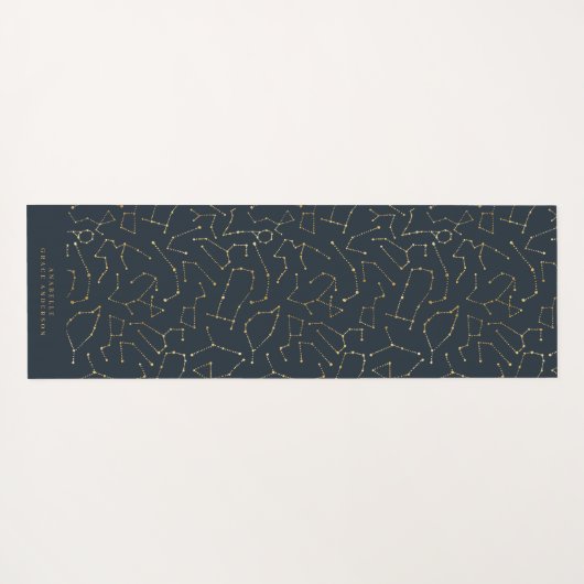 hemelse sterrenconstellatie goud en marineblauw yogamat (Achterkant (horizontaal))