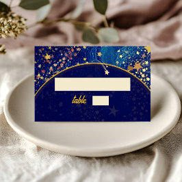 Hemelse sterrenhemel blauwe bruiloft plaatskaartje