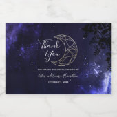 Hemelse Sterrenhemel en Gouden Maan Huwelijksthema Likeurfles Etiket (Enkel label)