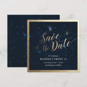 Hemelse sterrenhemel Save the Date kaart (Voorkant / Achterkant)