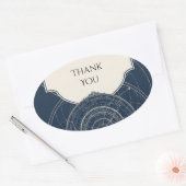 Hemelse Sterrenkaart Navy Trouwsticker Ovale Sticker (Envelop)