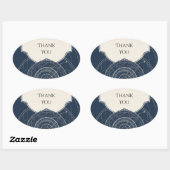Hemelse Sterrenkaart Navy Trouwsticker Ovale Sticker (Vel)