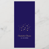 Hemelse sterrennacht blauwe bruiloft menu (Achterkant)