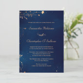 Hemelse Sterrennacht bruiloft Kaart (Staand voorkant)