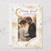 Hemelse Sterrennacht komt binnenkort Fotozwangersc Aankondiging (Voorkant)