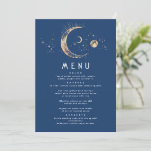 Hemelse Sterrennacht Maan Bruiloft Menu Kaart