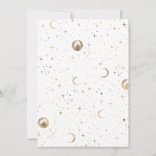 Hemelse Sterrennacht Maan Bruiloft Menu Kaart (Achterkant)