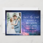 Hemelse Sterrennacht Sky Galaxy Foto Romantisch Save The Date (Voorkant)