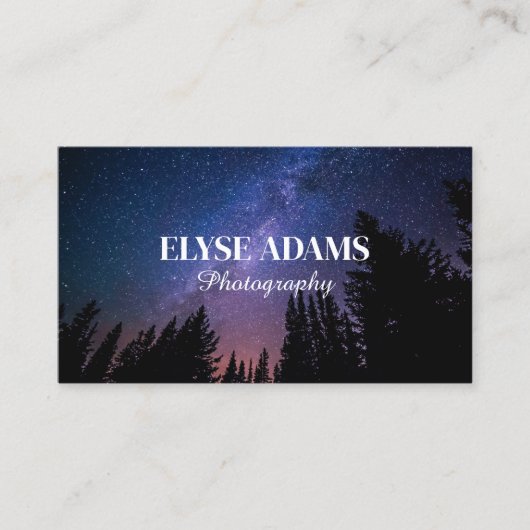 Hemelse Sterrennacht Sky Trees Forest Visitekaartje (Voorkant)