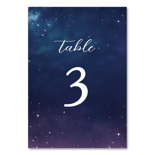 Hemelse Sterrennacht Trouwtafel Nummer Kaart (Voorkant)